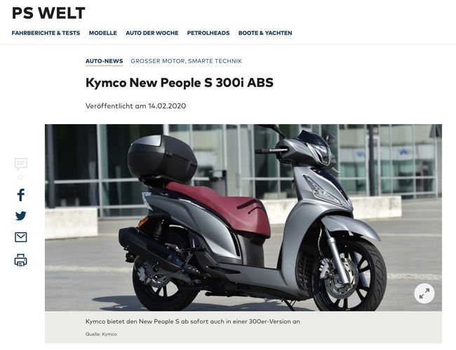 PS WELT: KYMCO NEW PEOPLE S 300i ABS